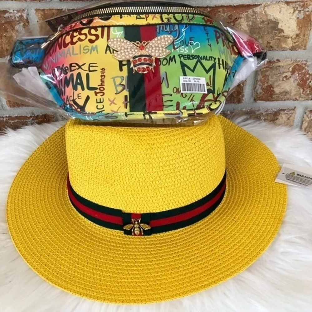 Multi Graffiti Queen Bee Stripe Fanny Pack Waist